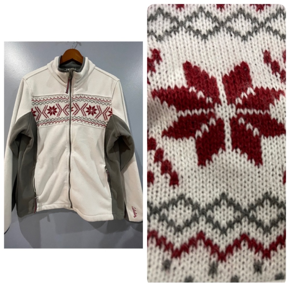 Cabela's Cream and Red Snow Jacket